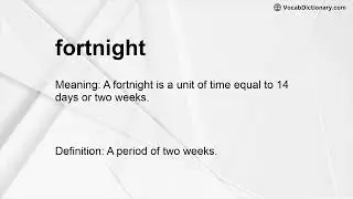 fortnight Meaning