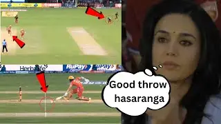 Preity Zinta claps for RCB player Wanindu Hasaranga | Wanindu Hasaranga run out sam curran