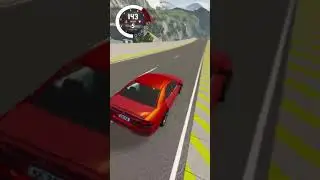 mitsubishi galant crash test, jump in ramp. beamng drive.