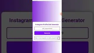 Instagram Profile link Generator tool preview only HTML CSS JavaScript 