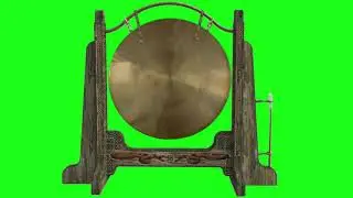 Japanese Gong with sound  green screen