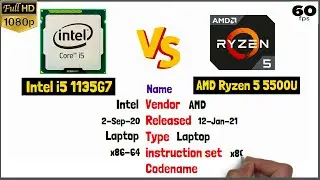 Intel Core i5 1135G7 vs AMD Ryzen 5 5500U |🔥Processor Compare🔥|