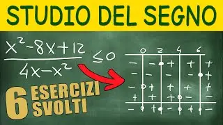 6 Disequazioni con Studio del Segno, Spiegate Facilmente (Disegnazioni Fratte)