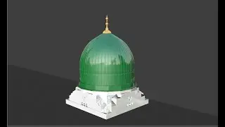 Detailed Al-Masjid al-Nabawi - Madina Green Dome 3D Model