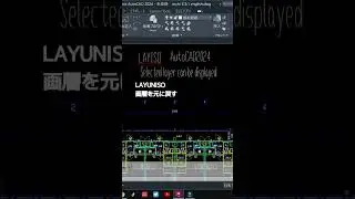 【Layer selection display（LAYISO）画層選択表示 #Shorts】AUTOCAD2024   #autocad2024 #図解 #プロセカ #広角 #幅 #図形