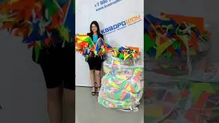 Разноцветная флажная лента для летних праздников #лето #праздник #флаги #флажнаялента #shorts