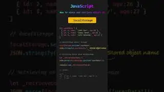 How to store and retrieve object in localStorage in one minute #Shorts