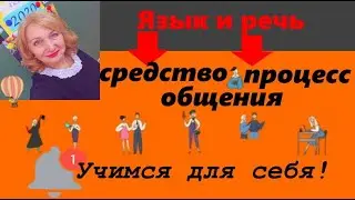 ЯЗЫК И РЕЧЬ КАК СРЕДСТВО И ПРОЦЕСС ОБЩЕНИЯ//ТЕОРИЯ