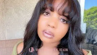 4x4 Lace Closure Body Wave Wig with Bangs | Hot Beauty Hair