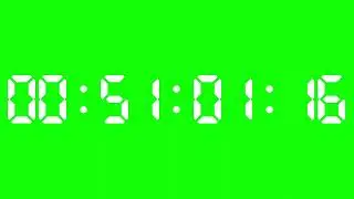 1 Hour Countdown Digital 4K Green Screen