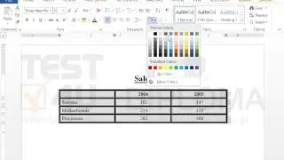 Apply any color fill (shading) to all the cells of the table.