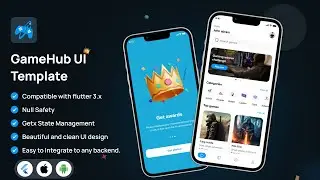 GameHub UI Template:  Mobile Game Store App in Flutter 3.x (Android, iOS) UI app template