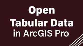 Open Tabular Data in ArcGIS Pro
