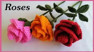 Crochet Roses 3 Colors 😱💖
