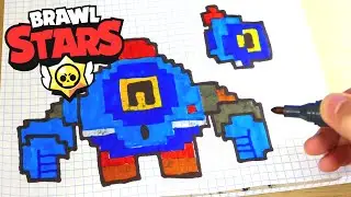 НАНИ из ИГРЫ BRAWL STARS - рисуем по клеточкам // how to draw