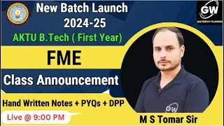 FME SYLLABUS I B.Tech First Year I By M S Tomer Sir I Gateway  Classes I AKTU