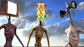 Siren Head VS Traffic Head VS TV Head | Epic Battle!