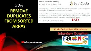 Remove Duplicates from Sorted Array | LeetCode 26 | Java | Brute to Optimal | @LearnOverflow