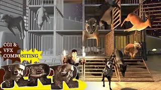 Jr. NTR INTERVAL SCENE WITH ANIMALS | VFX COMPOSITION RRR MOVIE #ntr #ramcharan #rrr #rrrmovie #vfx