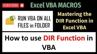 Unlock Excel VBA: Master the Dir Function for Efficient File Management #vba #excel