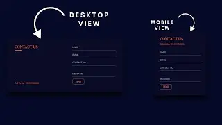 How to make a responsive contact form for dark theme using HTML and CSS | CSS Design