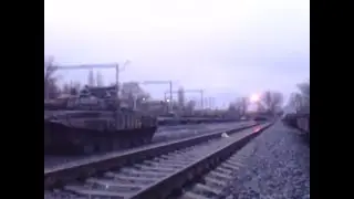 Каменск Шахтинский  Разгруженный эшелон военной техники