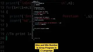 Find Maximum and Minimum Number in Array Program in C Language