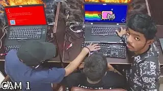 Destruction of scammers' computers live on CCTV cameras!
