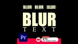 TEXT BLUR | ADOBE PREMIERE PRO | 