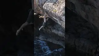 Afraid of falling? Scary deep water solo roof climb in Mallorca #dws  #climbing