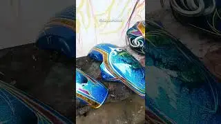 Airbrush full gliter metal flake cb100 realis style repaint painting by Kaspoart