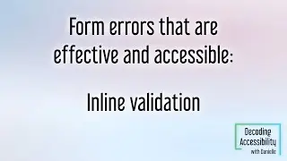 Inline validation for inputs