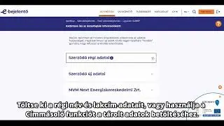 Regisztráció és az Eseti adatváltozás-bejelentés