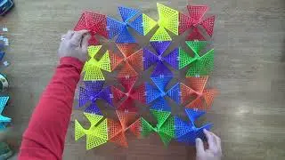 Pinwheel Four-by-Four Grid - Shapes in Motion