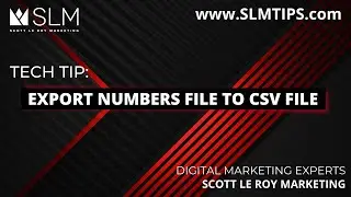 Tech Tip: Export numbers to CSV file