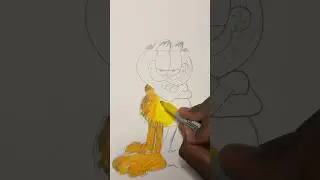 Drawing Garfield with sharpies #asmr #asmrart #garfield