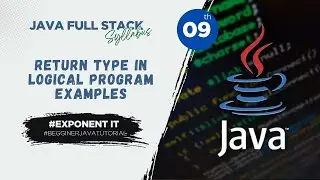 Java Lecture 9 : Return Type-2 (Logical Program on Return Type)