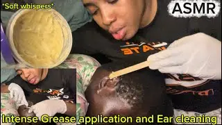 ASMR: Fast Ear Massage Therapy Soft Whispers,Ear cleaning,intense grease application,Spit painting. 