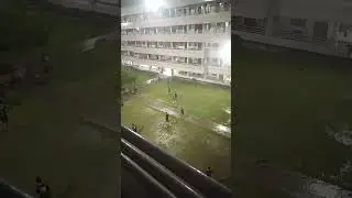 Football in heavy rainfall. #footballshorts #storm #Thunderstorm