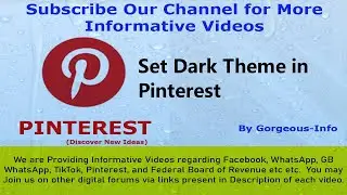 How to set Dark Theme in Pinterest