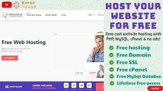 Free Web hosting and domain || How to host website for Free with Domain, MySQL Database & c Panel