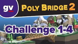 Poly Bridge 2- Challenge 1-04 Fourteen Meter Overpass - Walkthrough
