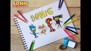 Drawing Sonic characters by 5 years old kid