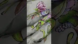 Юбка шелковая "Дивный Сад" ручная роспись