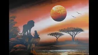 Spray paint art - Lion King - made by street artist