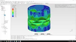 PrePoMax (CalculiX FEA) - Tutorial 30 - Nonlinear buckling of a cylindrical shell
