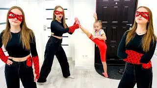 Ladybug vs. GYMNASTICS! How to Become a Super Hero? Margarita, Lera, and Mark
