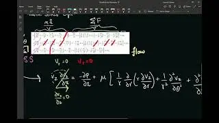 Navier-Stokes for Flow in Horizontal Pipe (1/2)