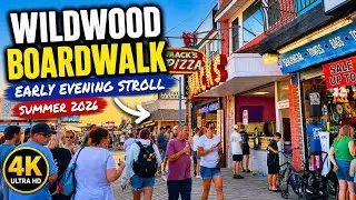 Wildwood Boardwalk Summer Walk 2026 | Early Evening Stroll & Boardwalk Highlights in 4K