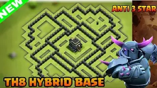 CLASH OF CLANS | TH8 hybrid base with bomb tower- Anti everything | subhra